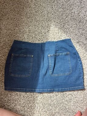 Windsor Denim Pocket Mini Skirt - Blue